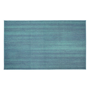 Solid Blue Washable Rug