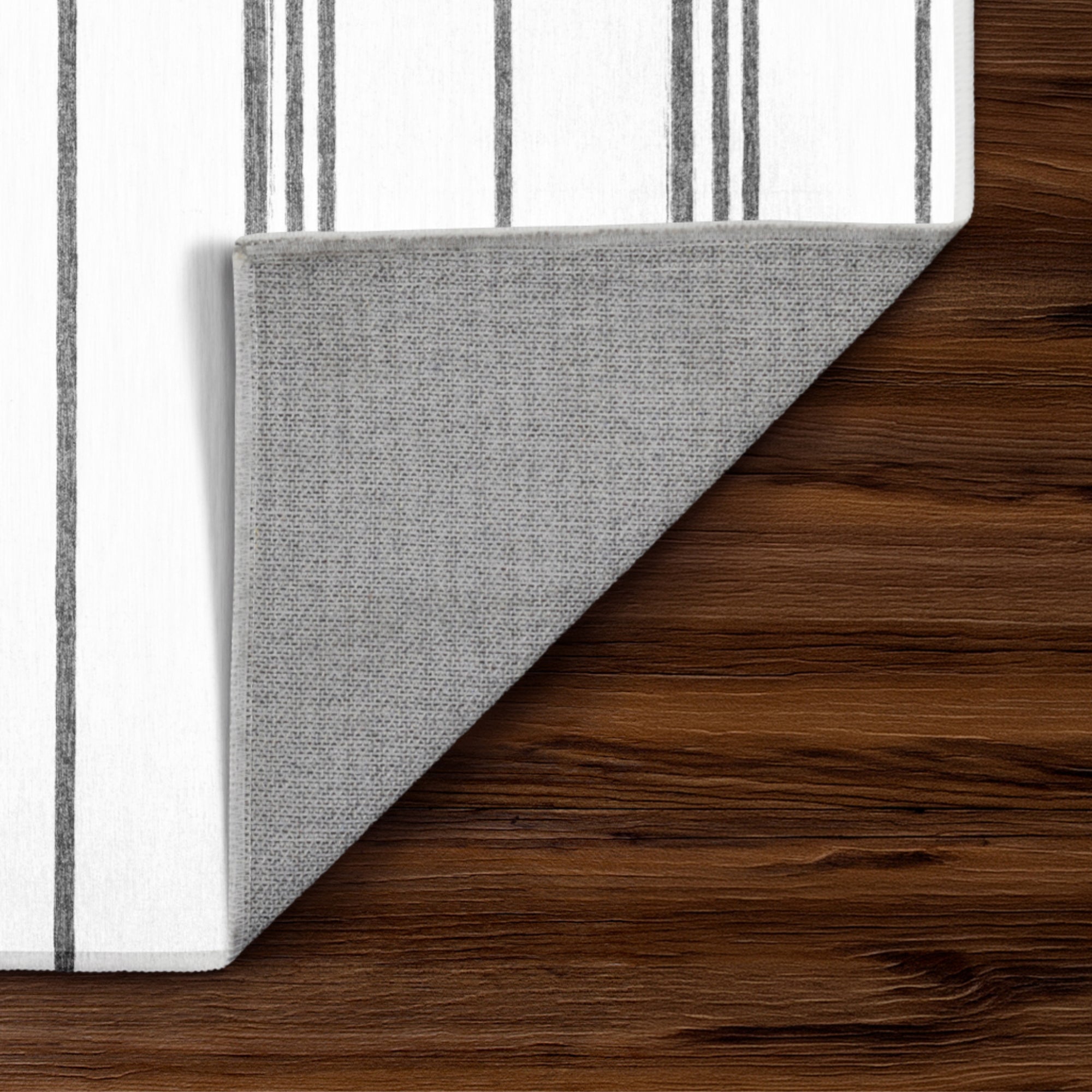 Stripe Grey Washable Rug