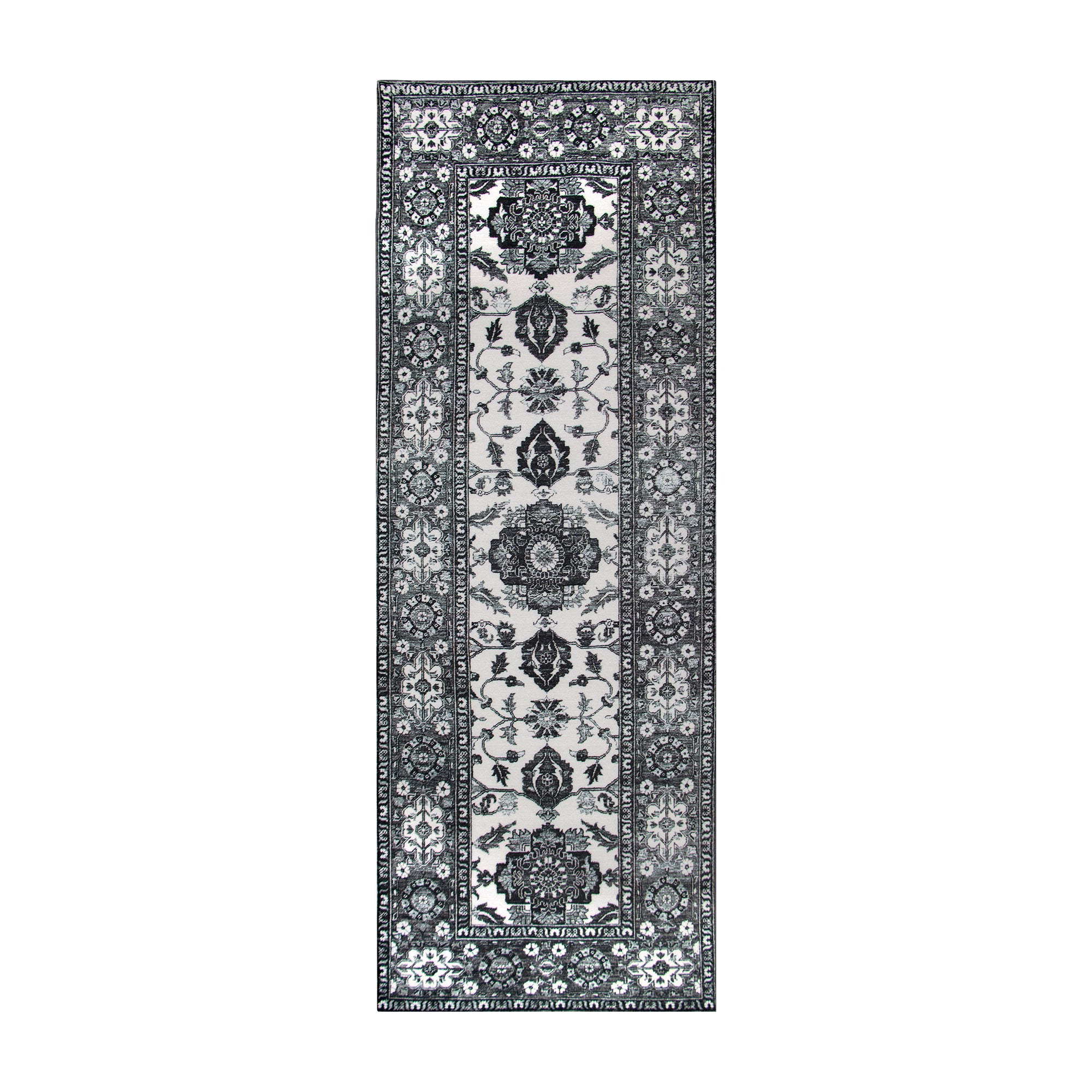 Ramage Grey Living Room Washable Rug