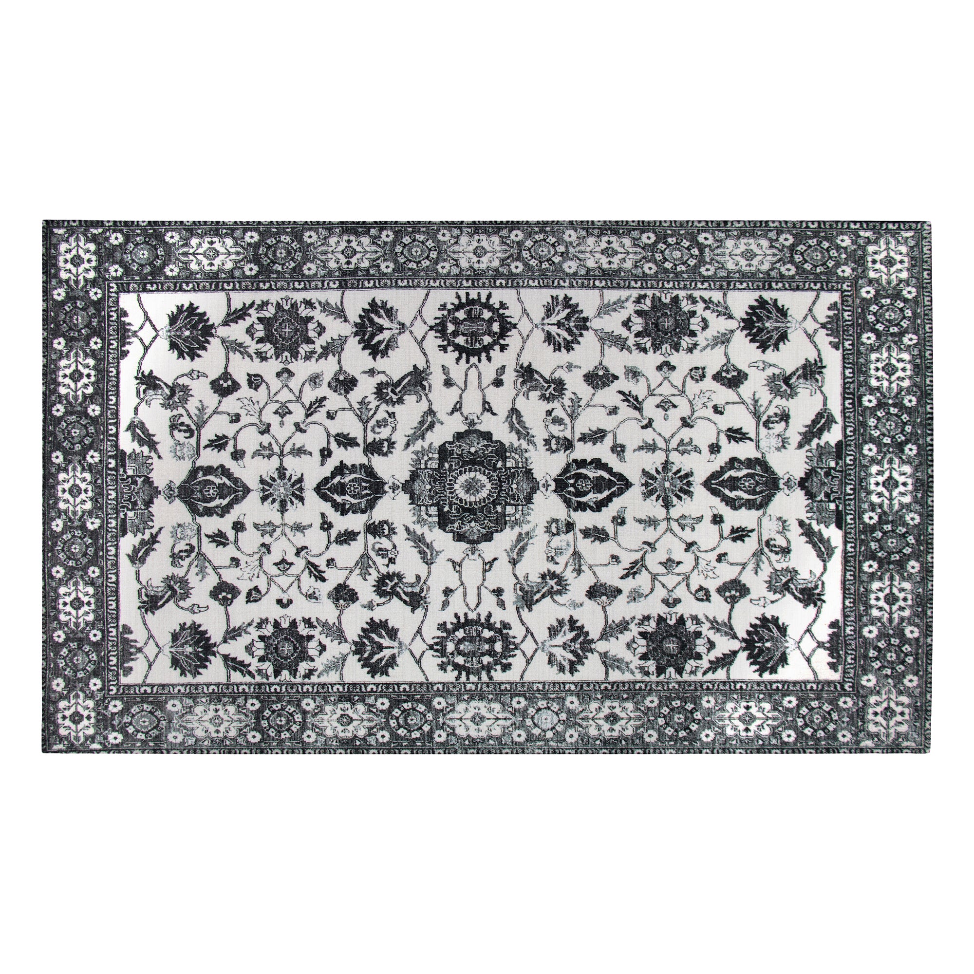 Ramage Grey Bathroom Washable Rug
