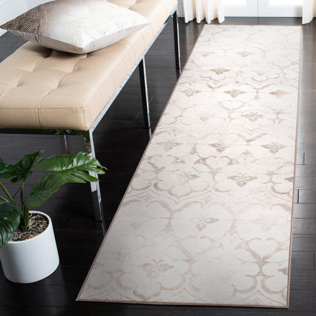 Leilani Damask Ivory Washable Rug