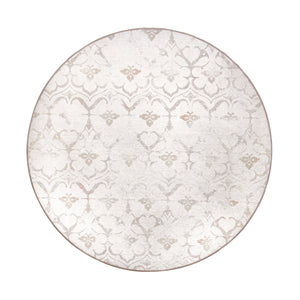 Leilani Damask Ivory Washable Rug