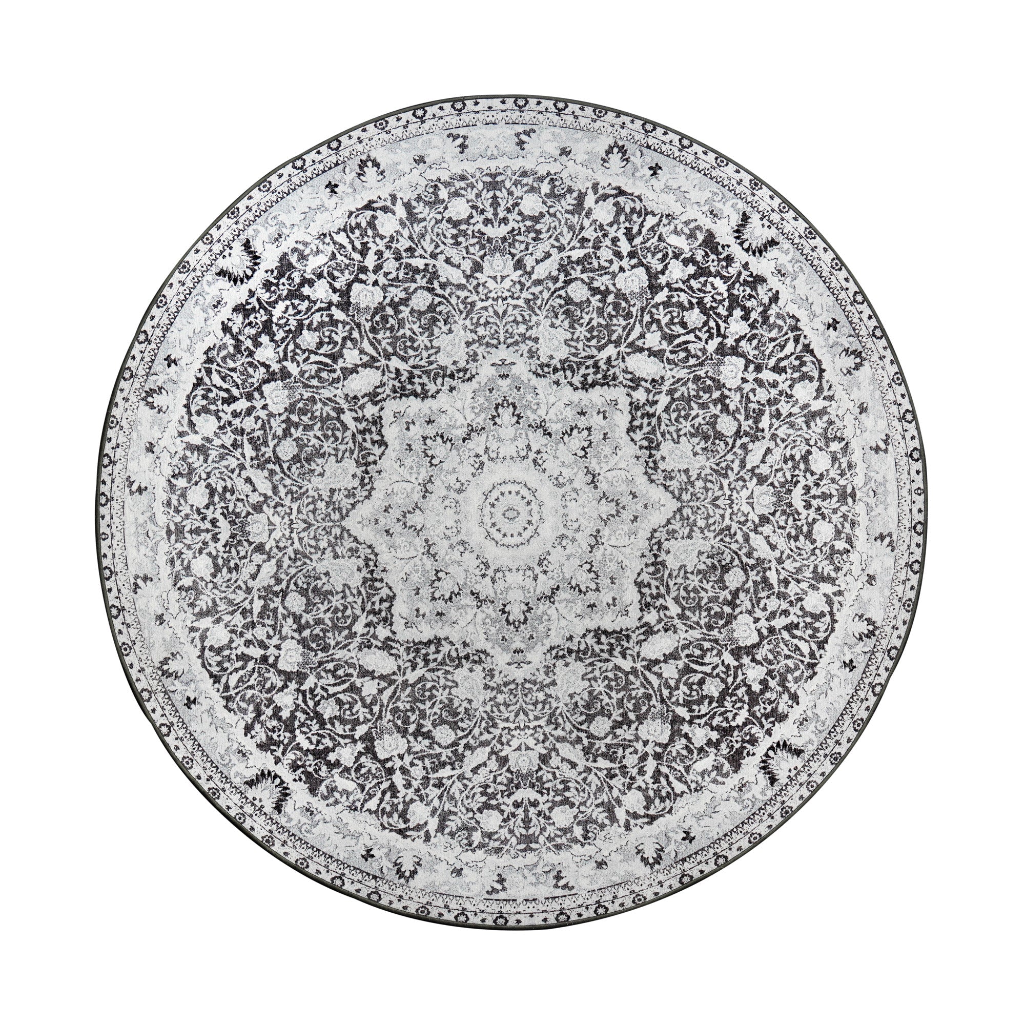 Parviz Grey Bedroom Washble Rug