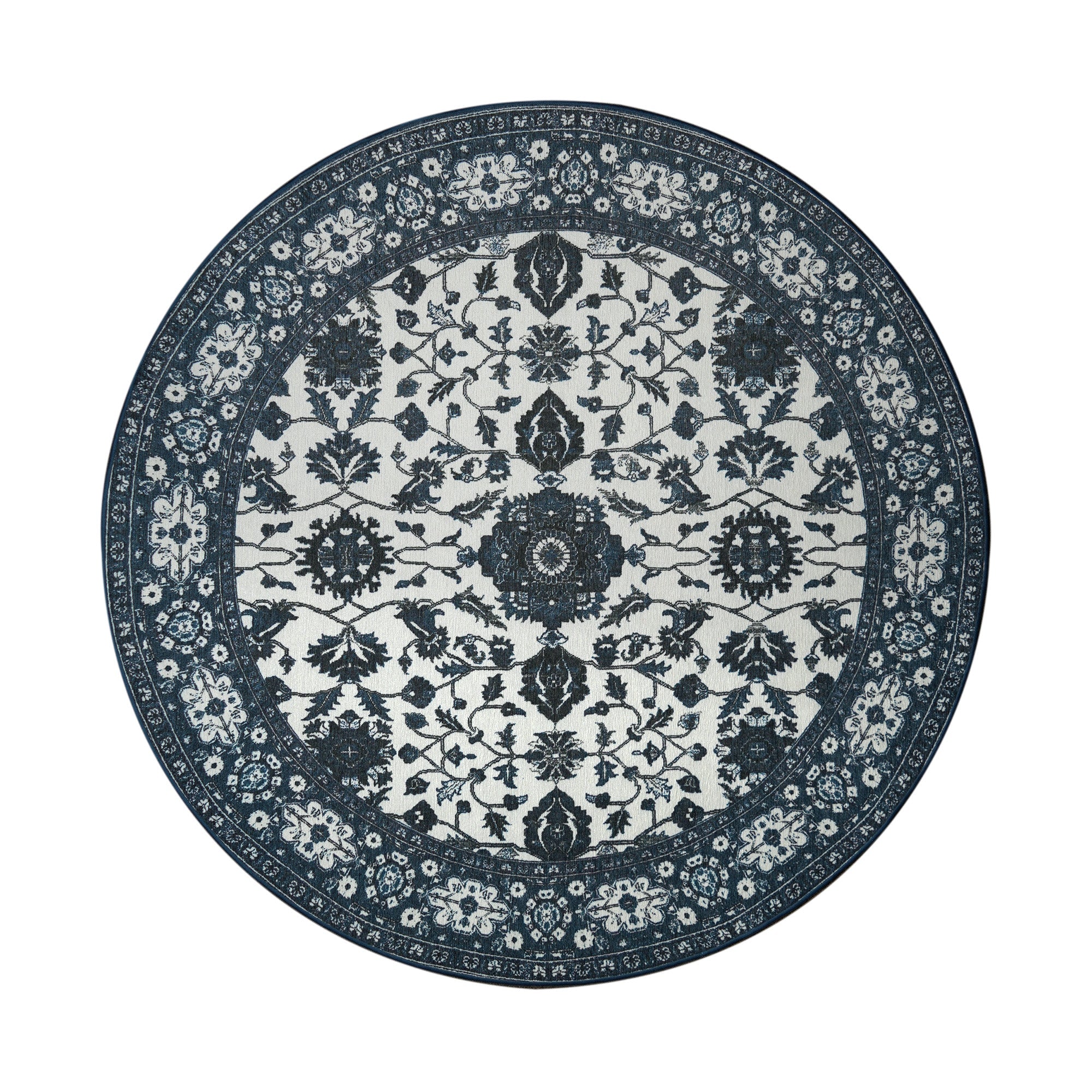 Ramage Blue Dining Room Washble Rug