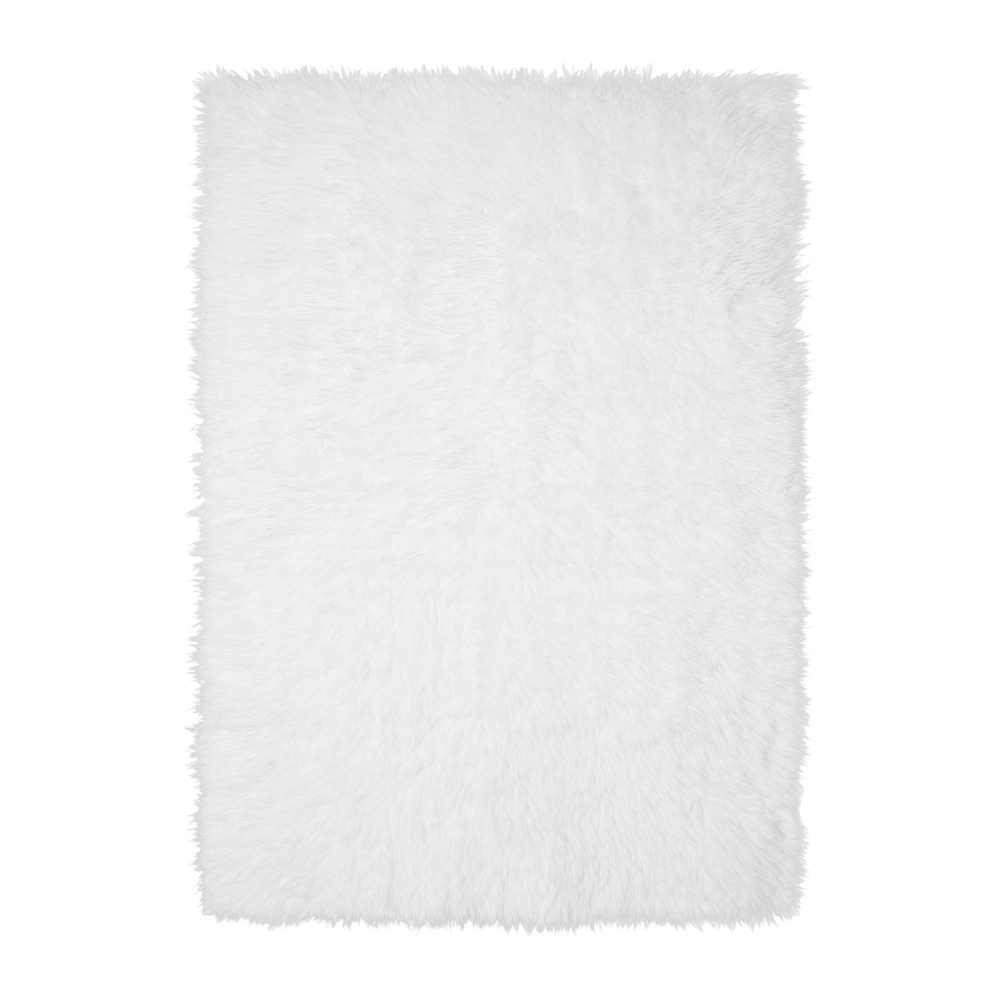 White Washable Shag Rug