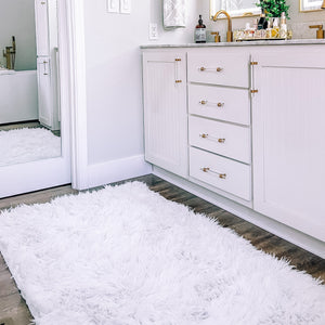 White Washable Shag Rug