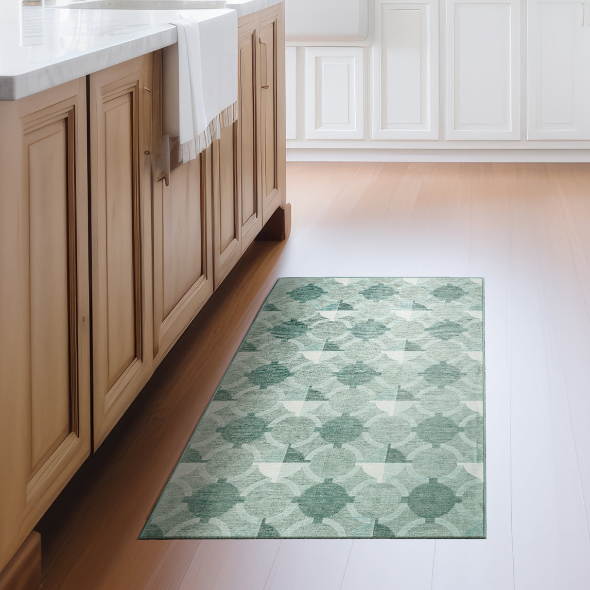 Dula Light Sage Green Washable Rug