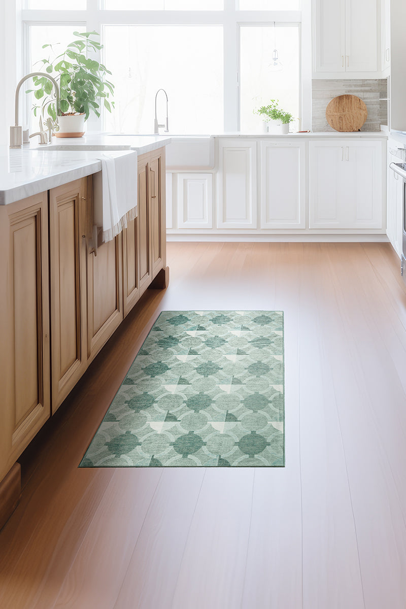 Dula Light Sage Green Washable Rug