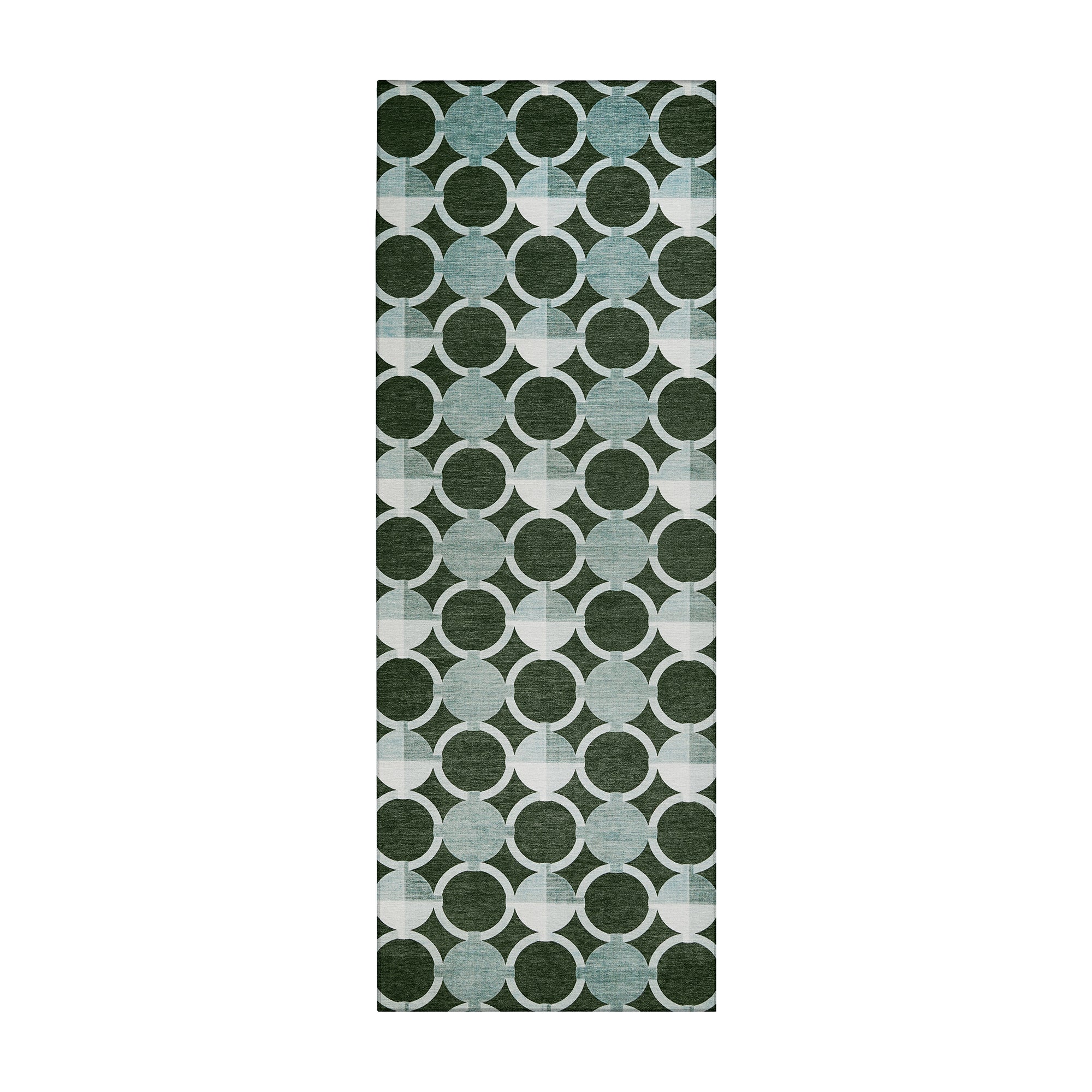 Dula Dark Sage Green Bedroom Washable Rug