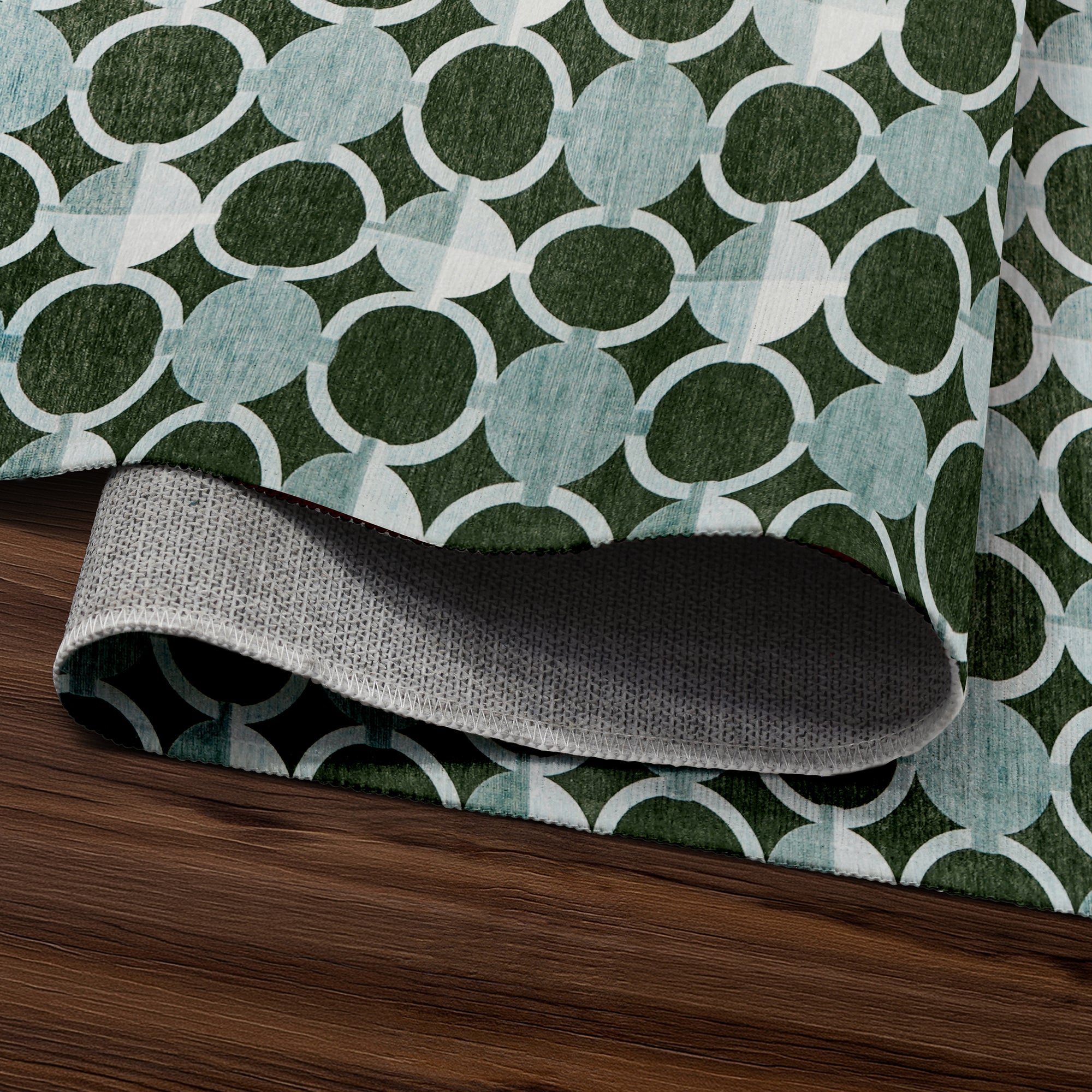 Dula Dark Sage Green Washable Rug