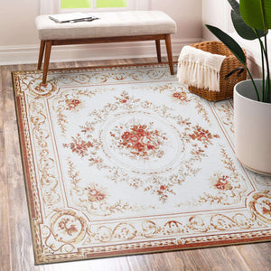 Aubusson Beige Washable Rug