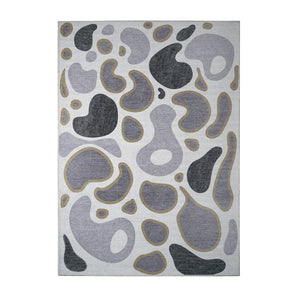 Kyoa Grey Olive Washable Rug