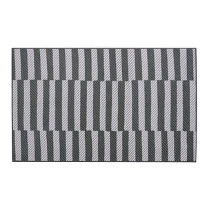 Tratti Offset Stripe Black Washable Rug