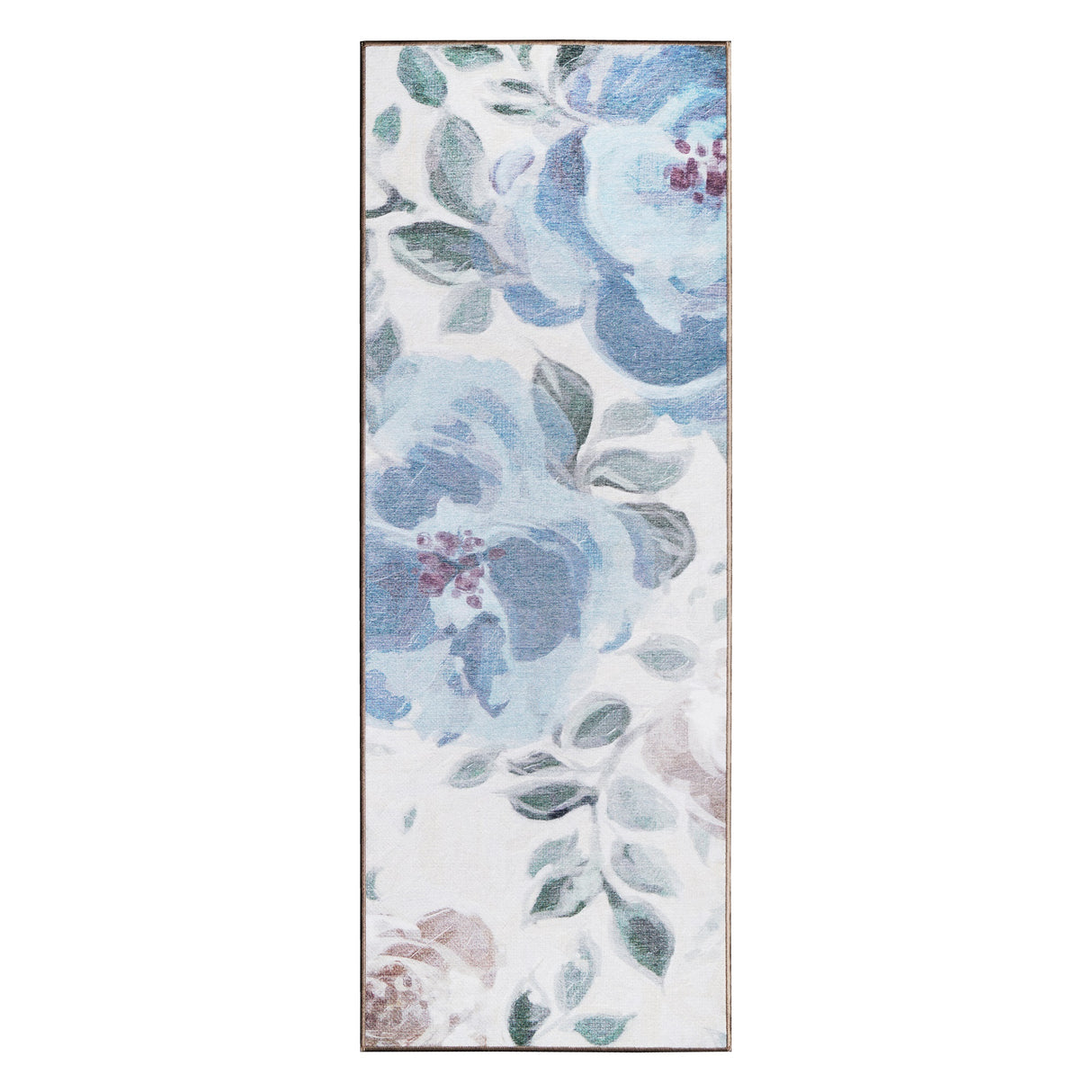 Sasha Floral Cream Blue Washable Rug