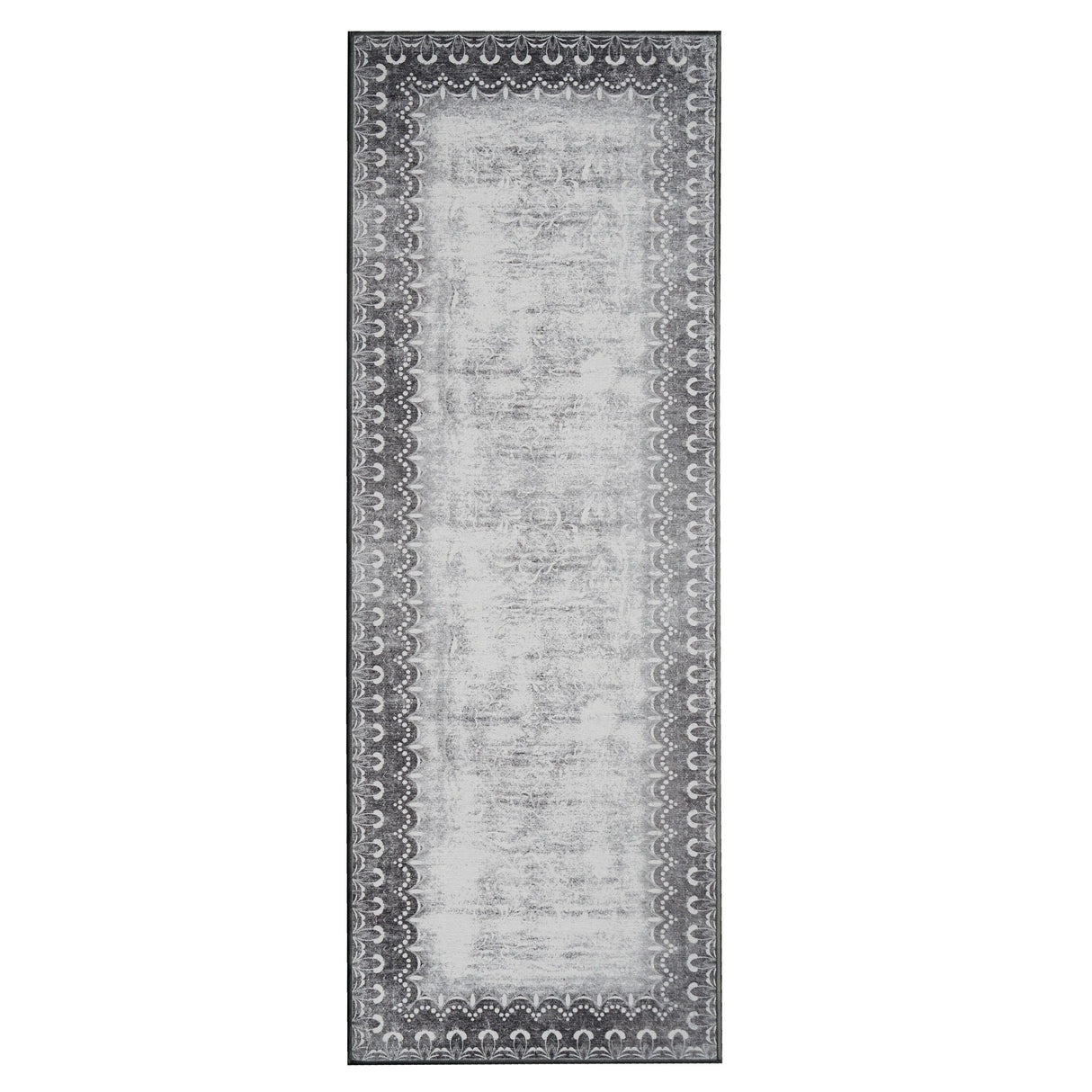 Dardon Bordered Grey Washable Rug