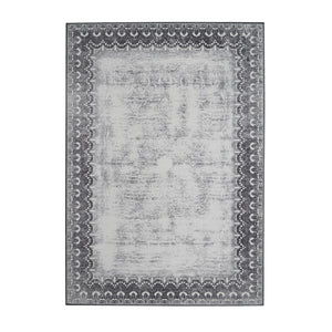 Dardon Bordered Grey Washable Rug