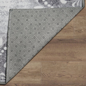 Dardon Bordered Grey Washable Rug