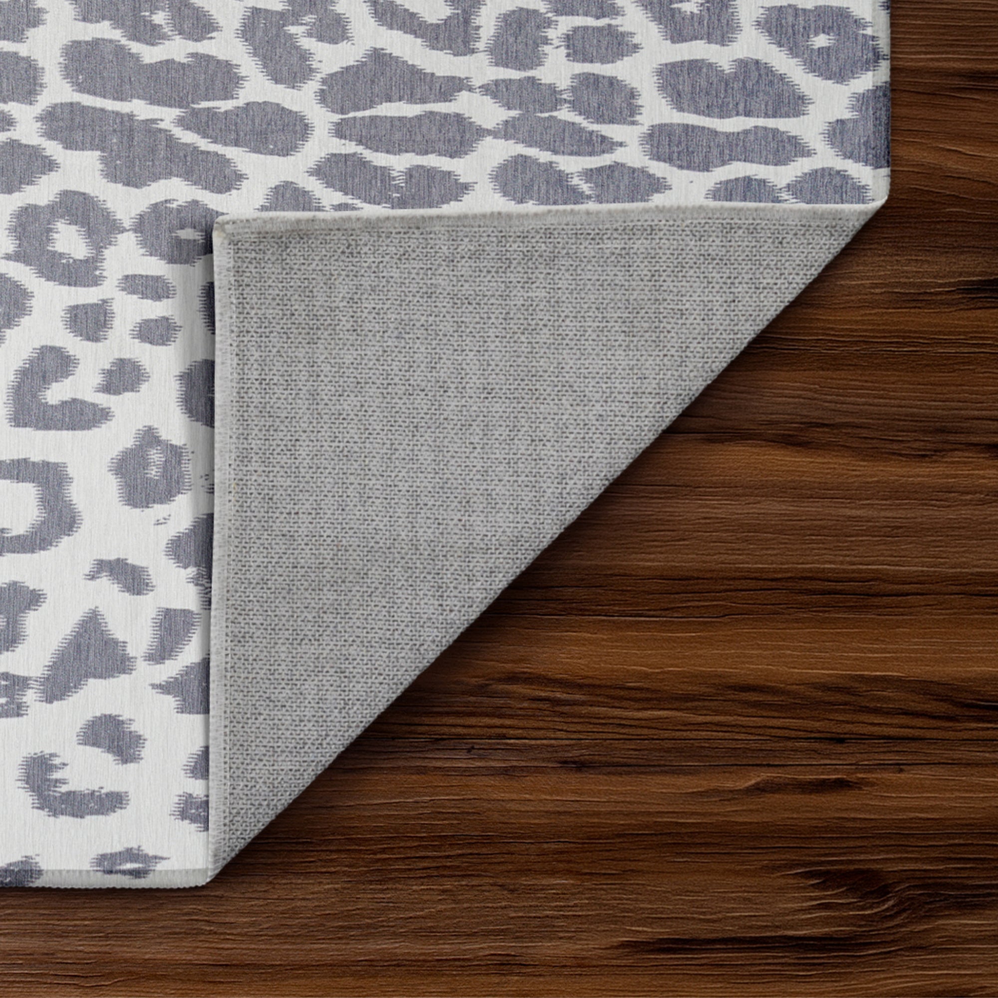 Miya Leopard Grey Washable Rug