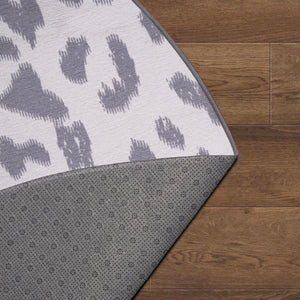 Miya Leopard Grey Washable Rug