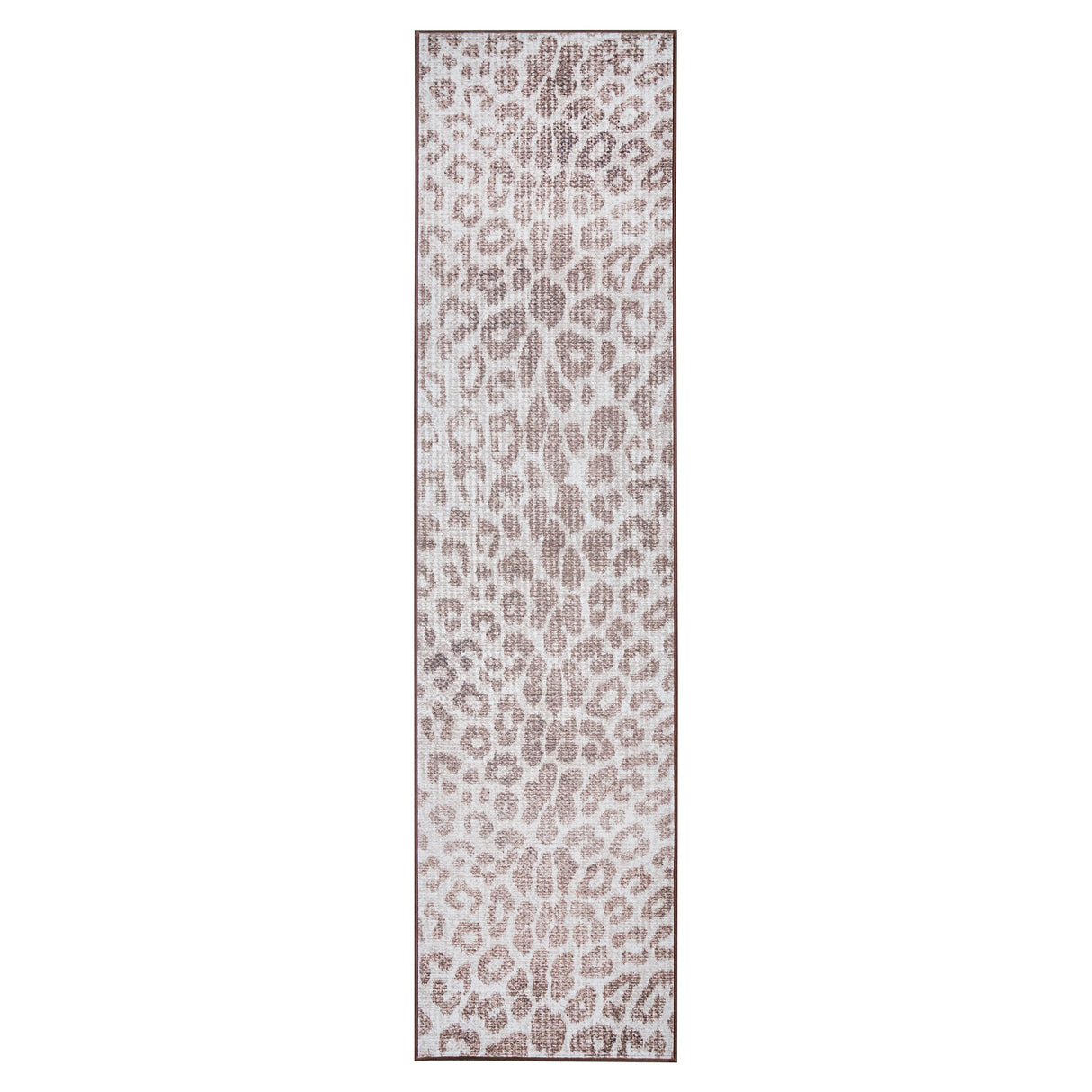 Miya Leopard Brown Washable Rug