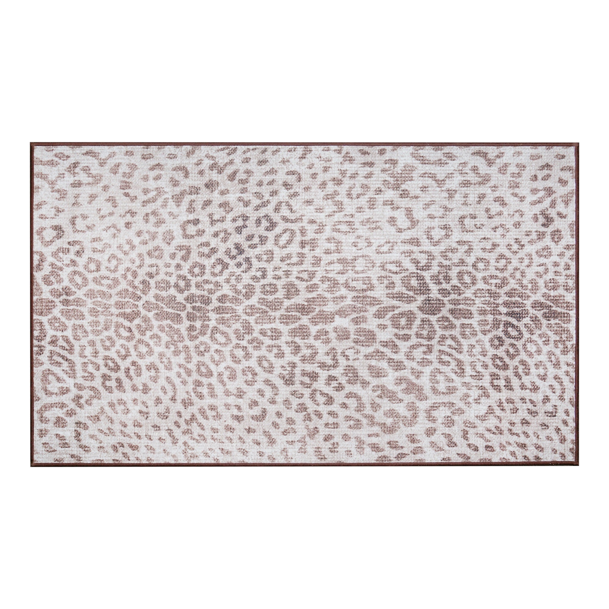 Miya Leopard Brown Washable Rug