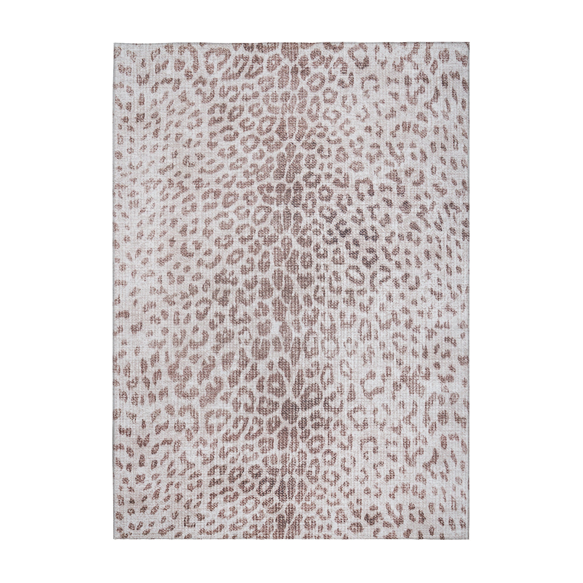 Miya Leopard Brown Hallway Washable Rug