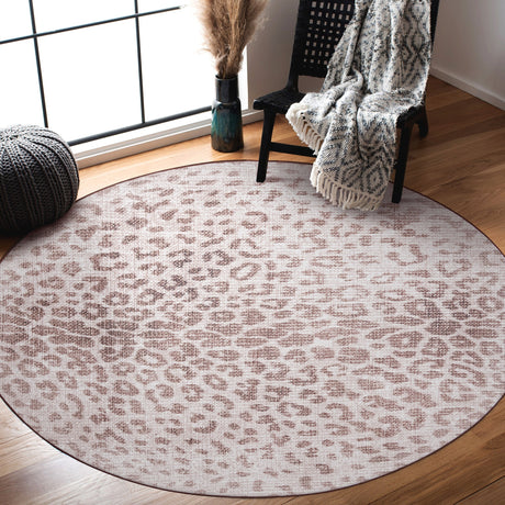 Miya Leopard Brown Washable Rug