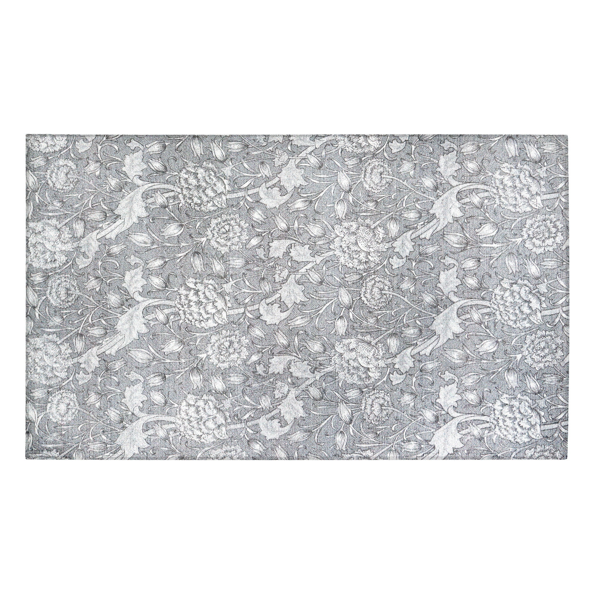Kalini Floral Grey Kitchen Washable Rug