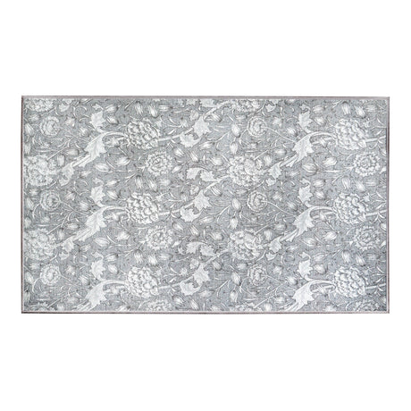 Kalini Floral Grey Washable Rug