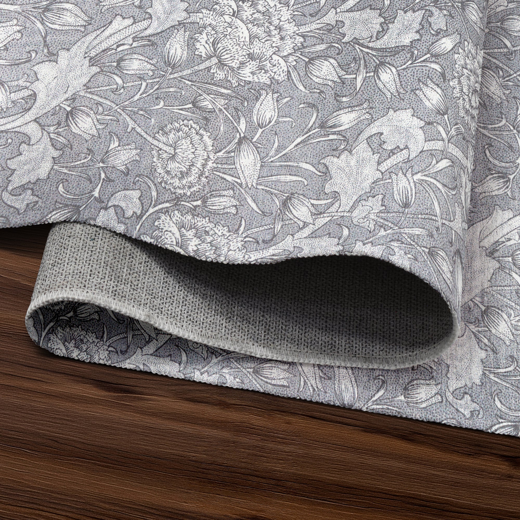 Kalini Floral Grey Washable Rug