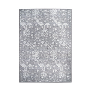 Kalini Floral Grey Washable Rug