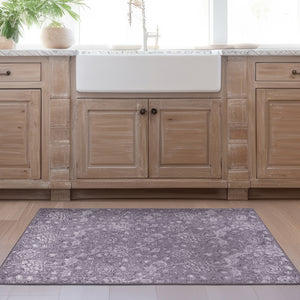 Kalini Floral Woodland Brown Washable Rug