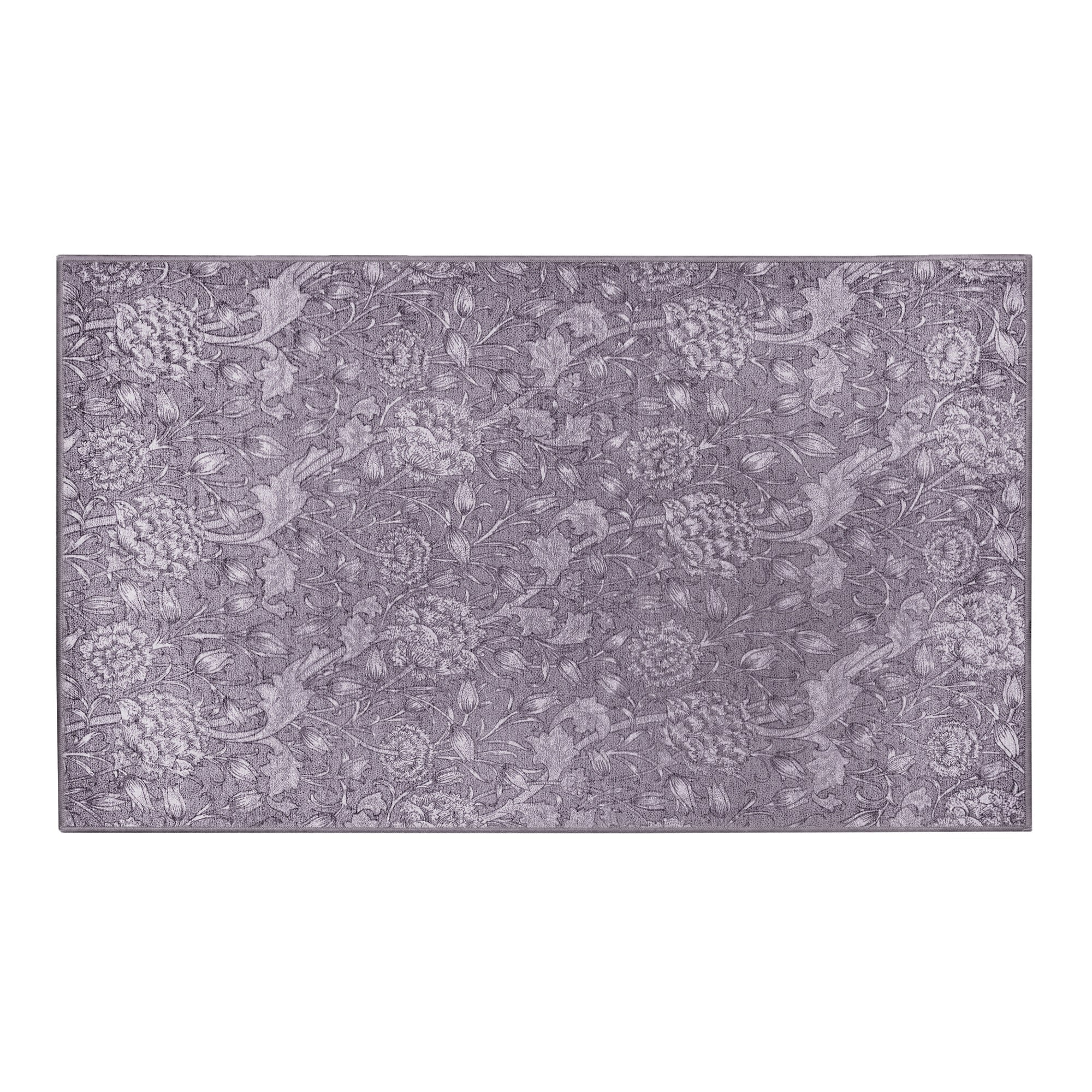 Kalini Floral Woodland Brown Washable Rug