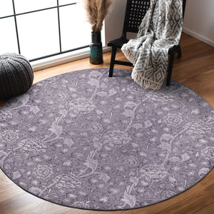 Kalini Floral Woodland Brown Washable Rug