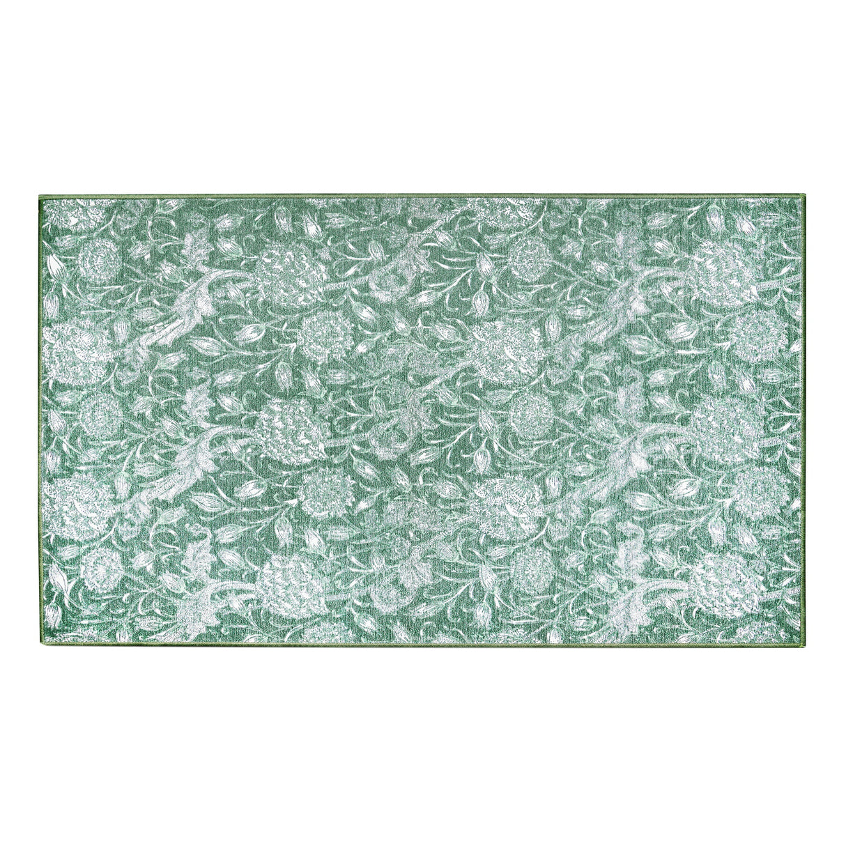 Kalini Floral Green Washable Rug