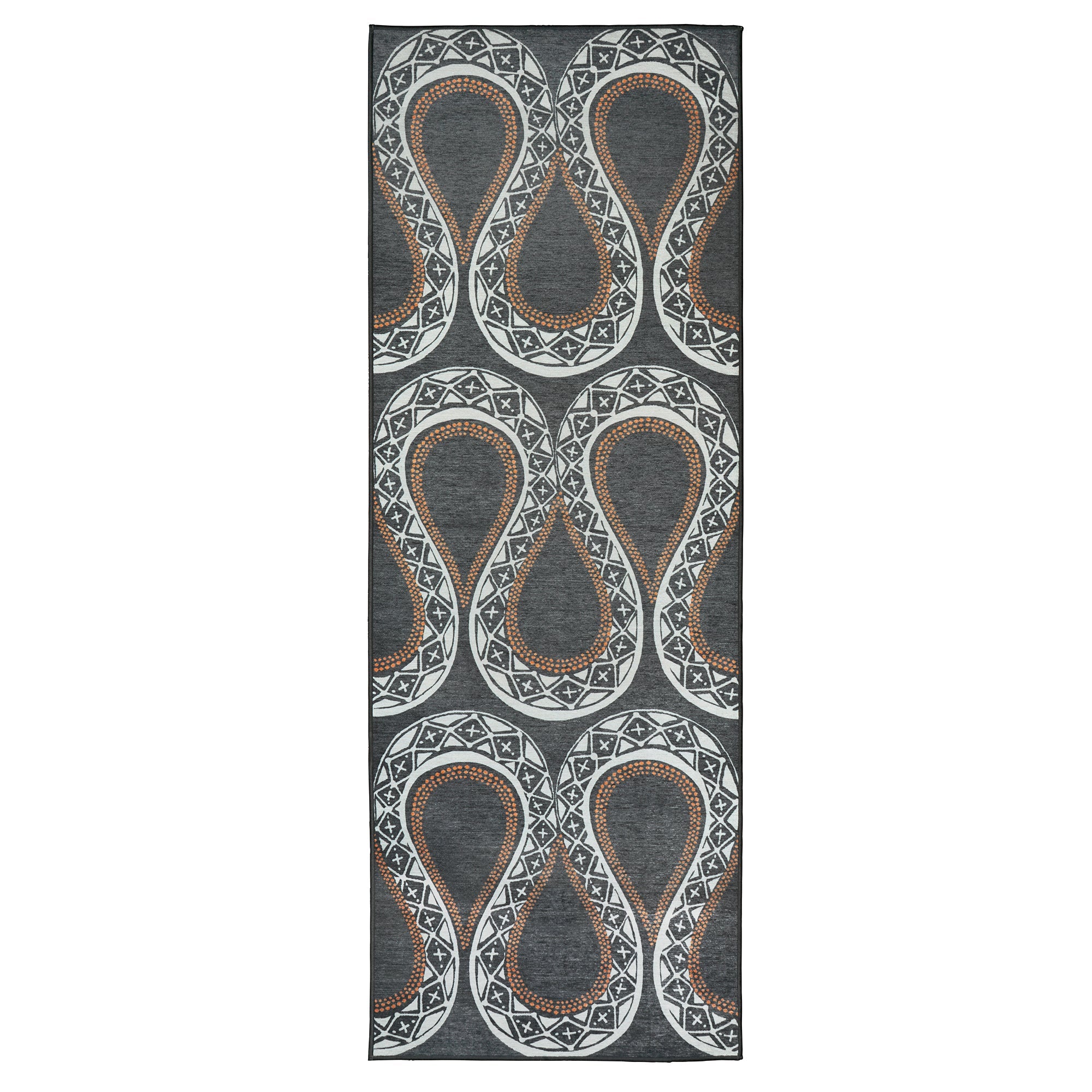Serpentine Slate Grey Bedroom Washble Rug