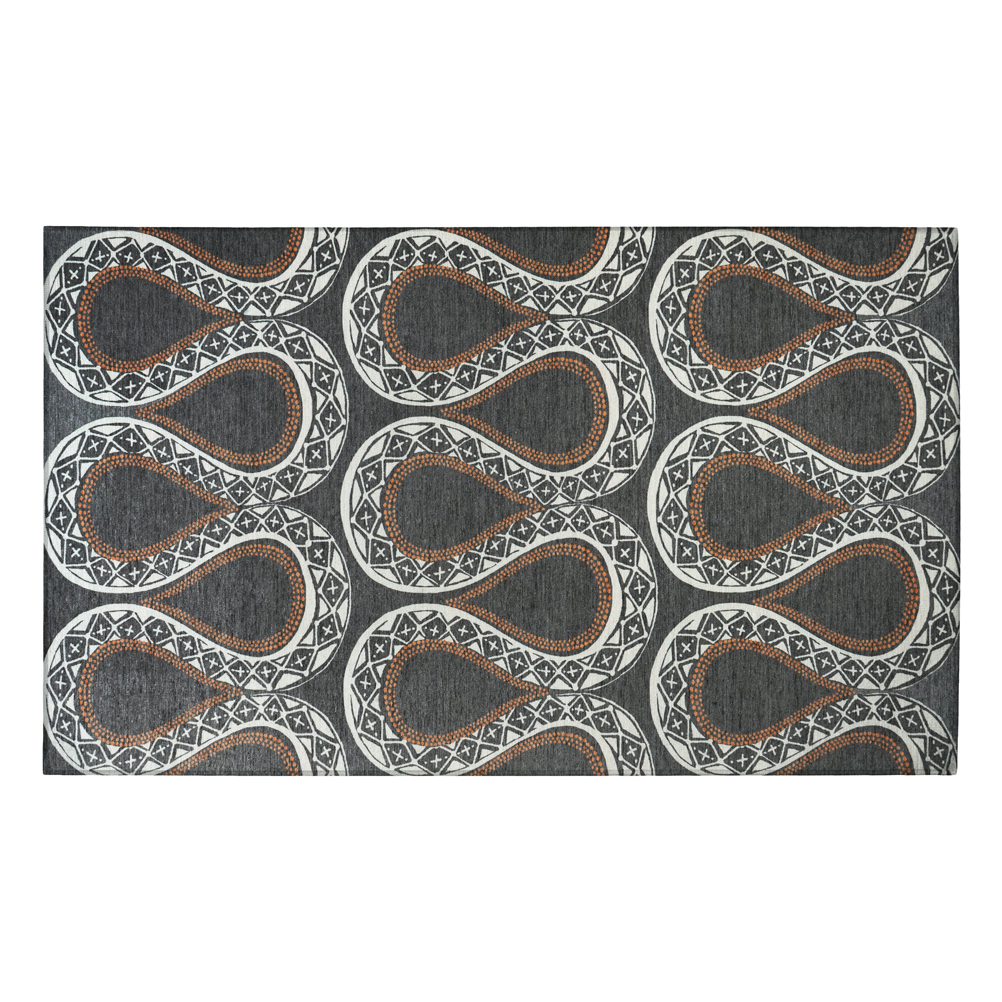 Serpentine Slate Grey Dining Room Washable Rug