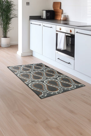 Serpentine Slate Grey Washable Rug