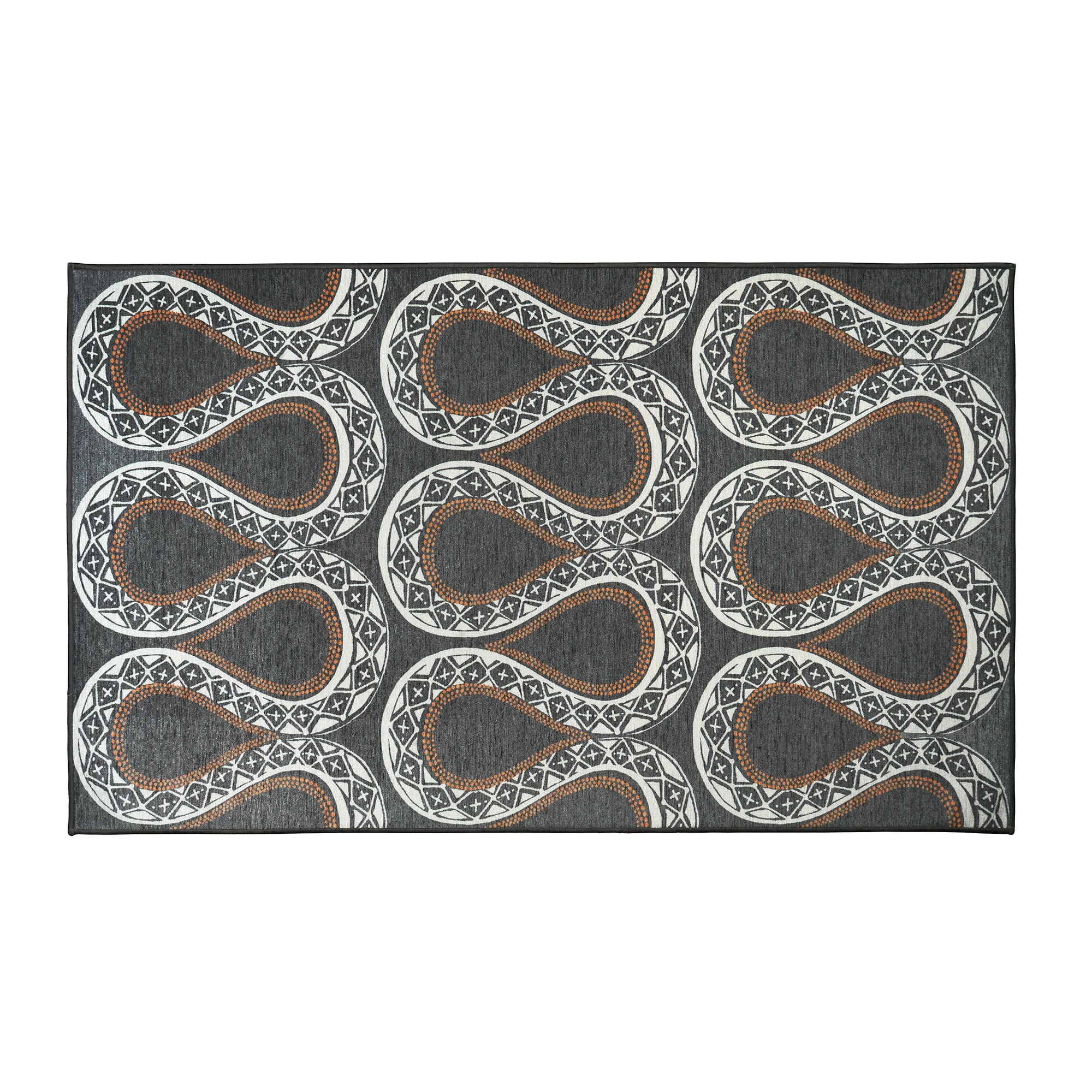 Serpentine Slate Grey Bedroom Washble Rug