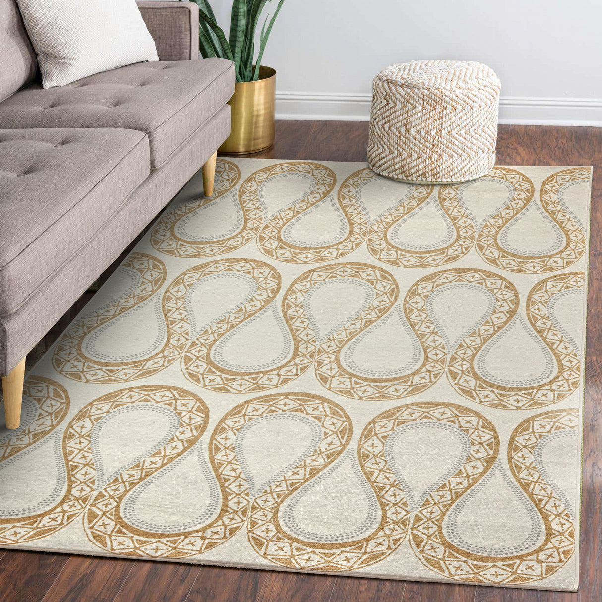 Serpentine Stone Washable Rug