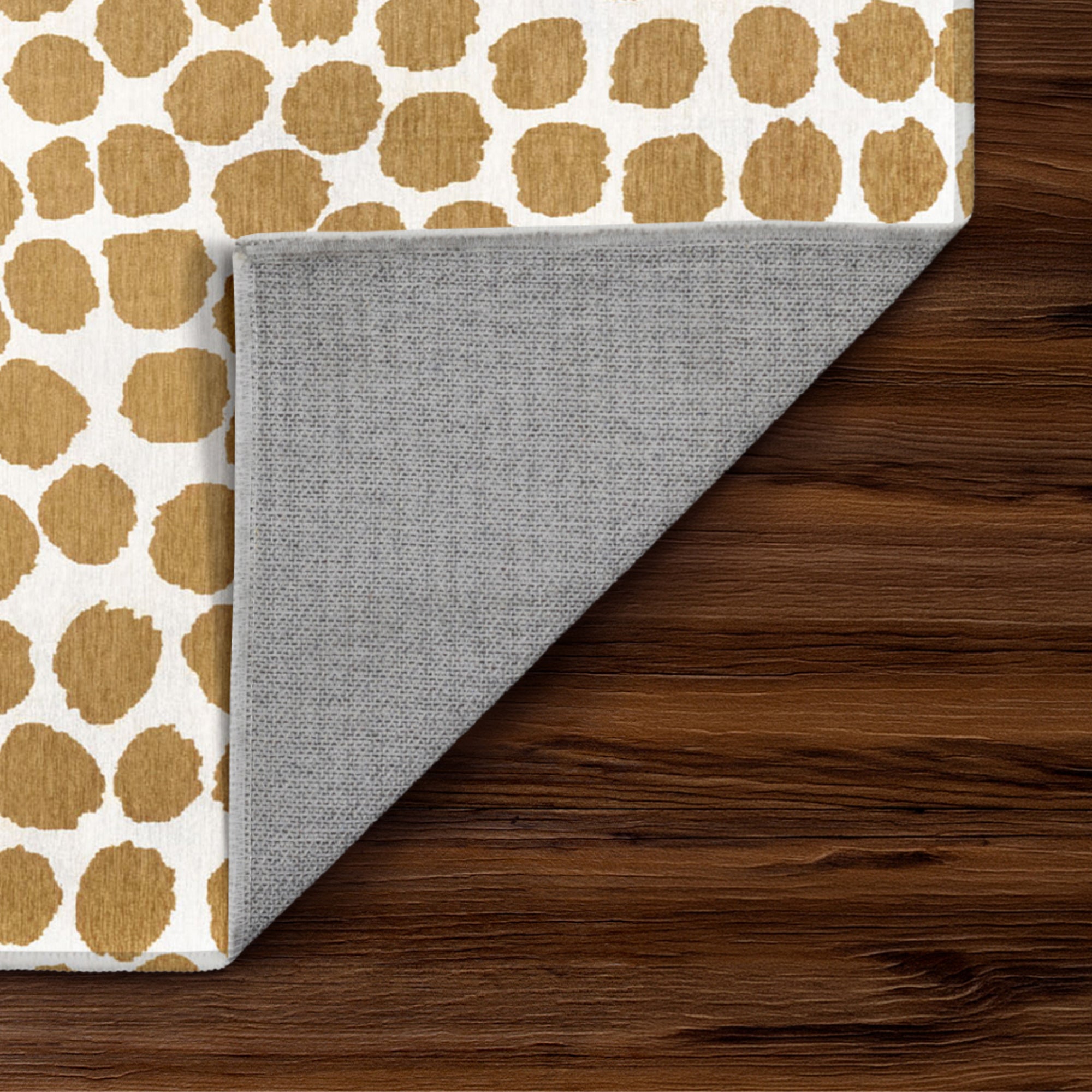 Puff Dotty Honey Beige Dining Room Washable Rug