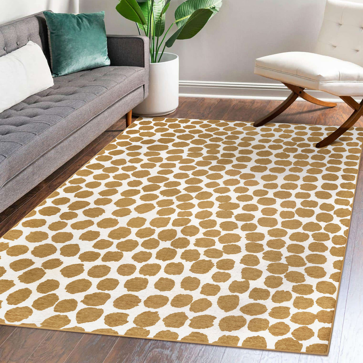 Puff Dotty Honey Beige Washable Rug