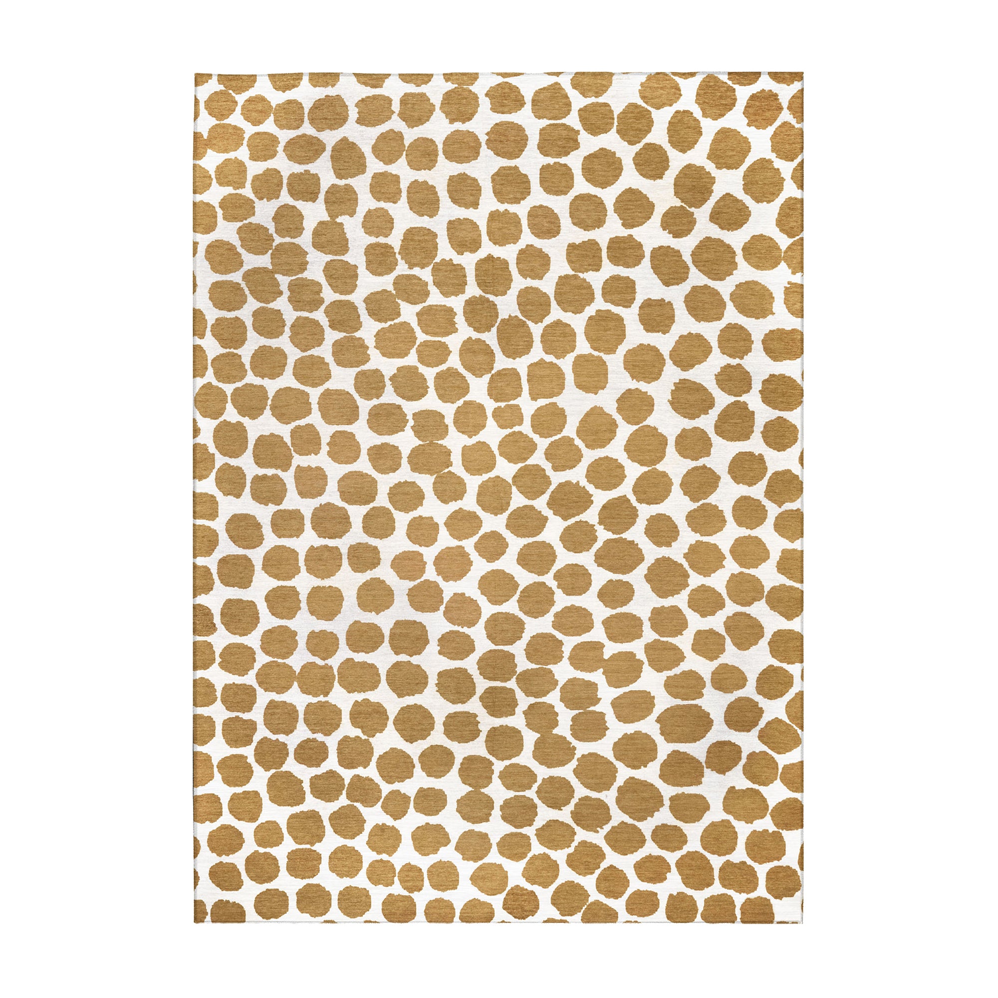 Puff Dotty Honey Beige Dining Room Washable Rug