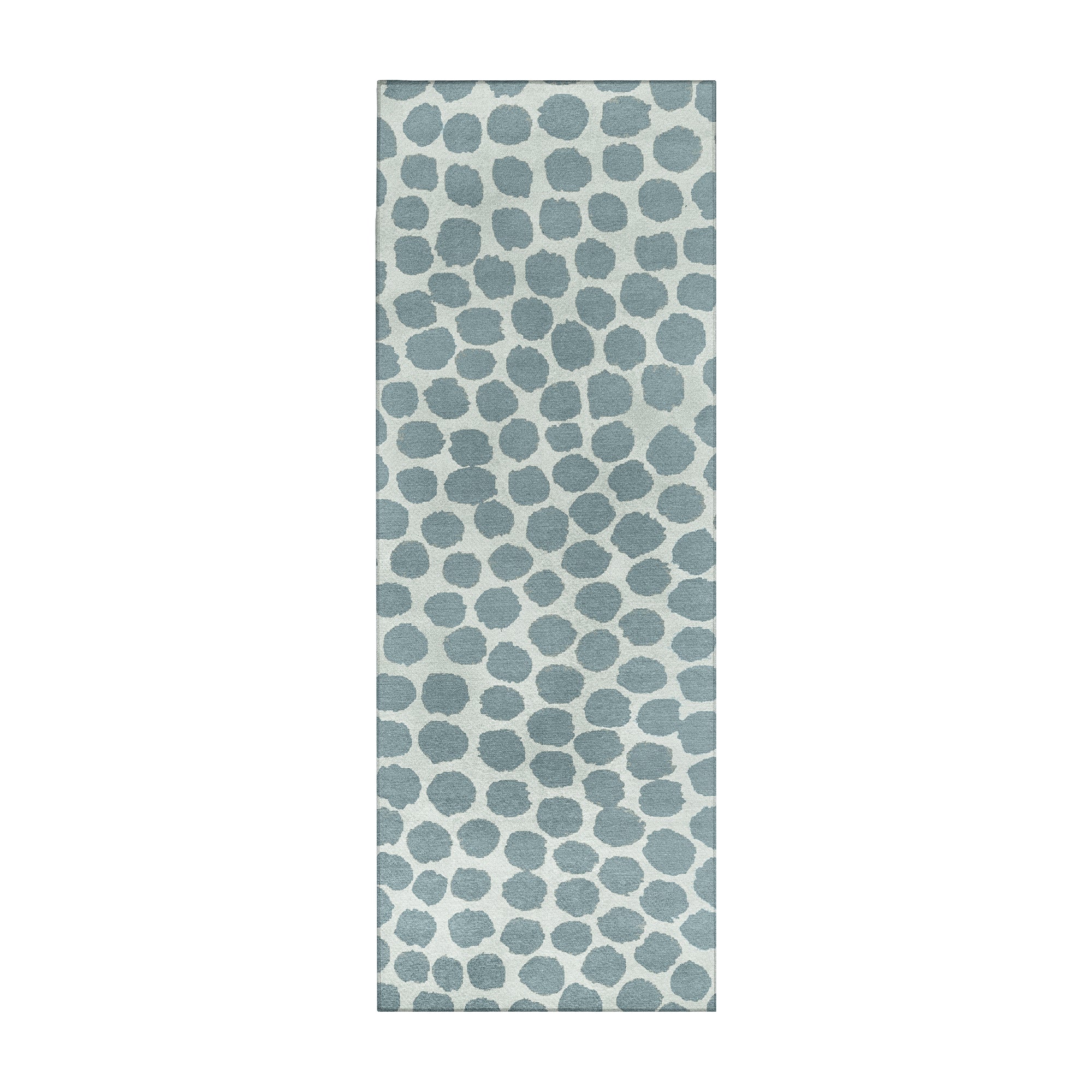 Puff Dotty Lake Blue Washable Rug
