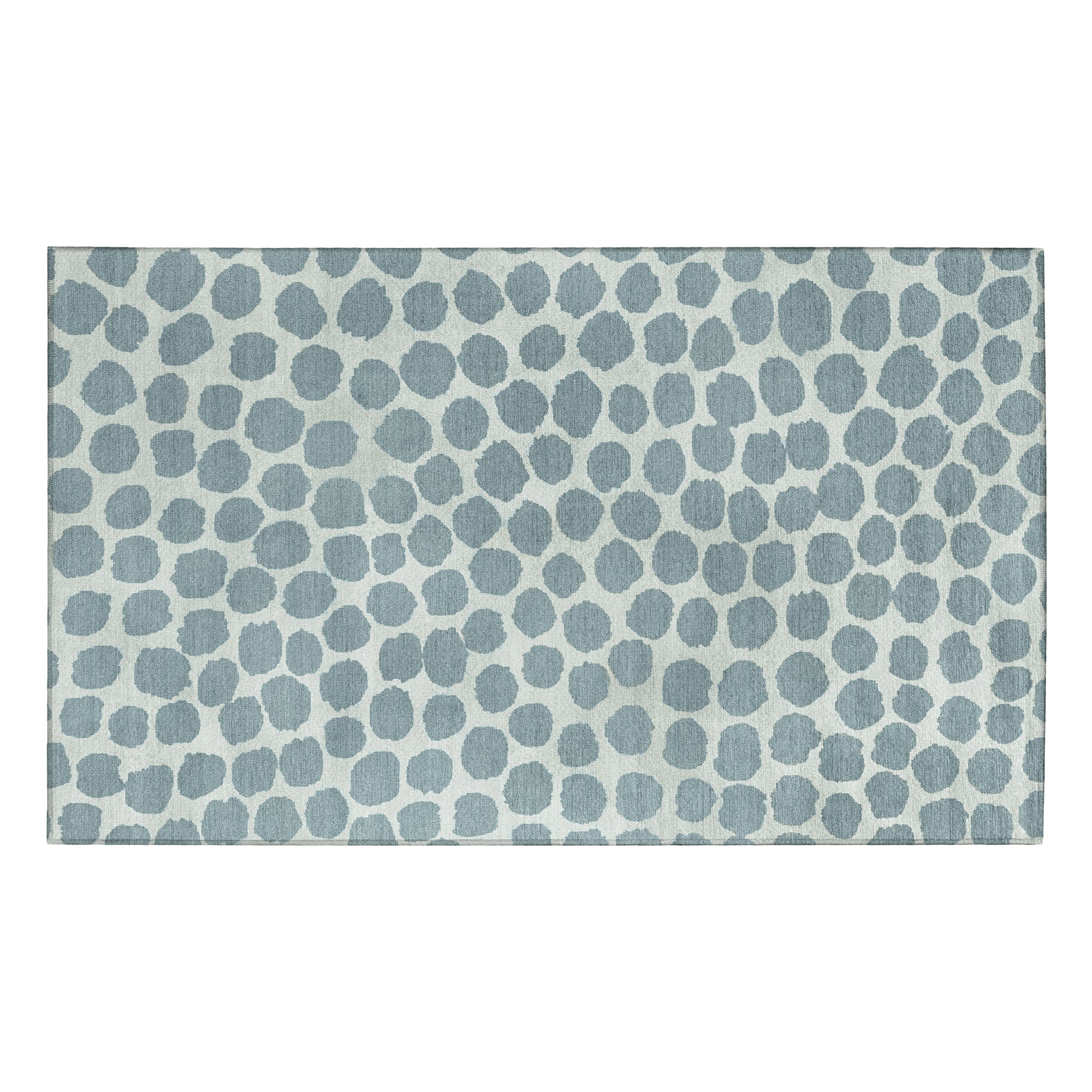 Puff Dotty Lake Blue Washable Rug