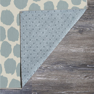 Puff Dotty Lake Blue Washable Rug