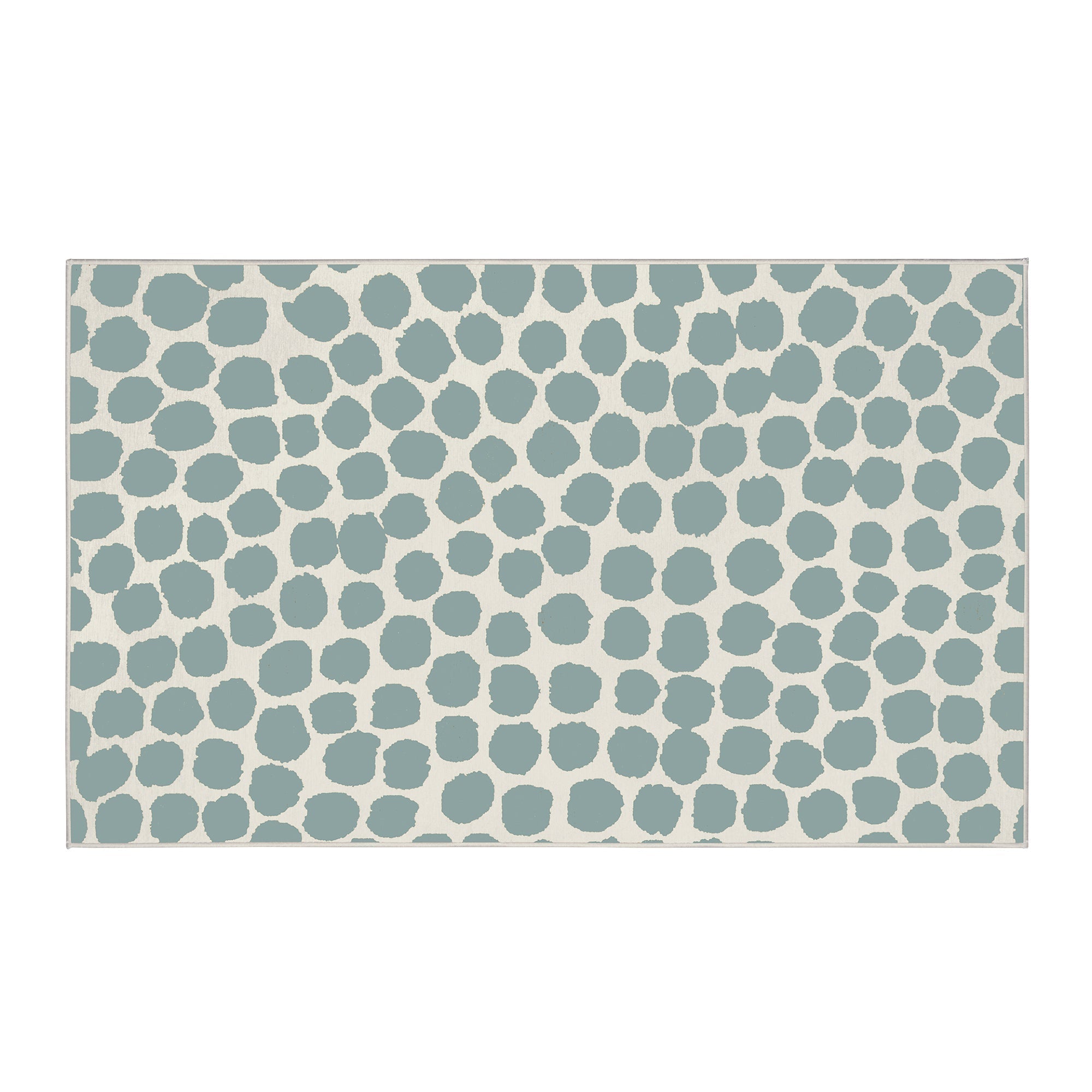 Puff Dotty Lake Blue Bedroom Washble Rug