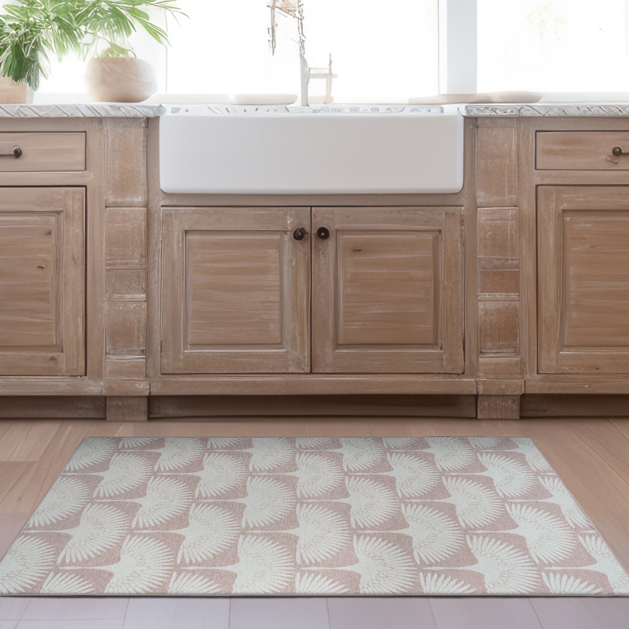 Flock Petal Pink Washable Rug