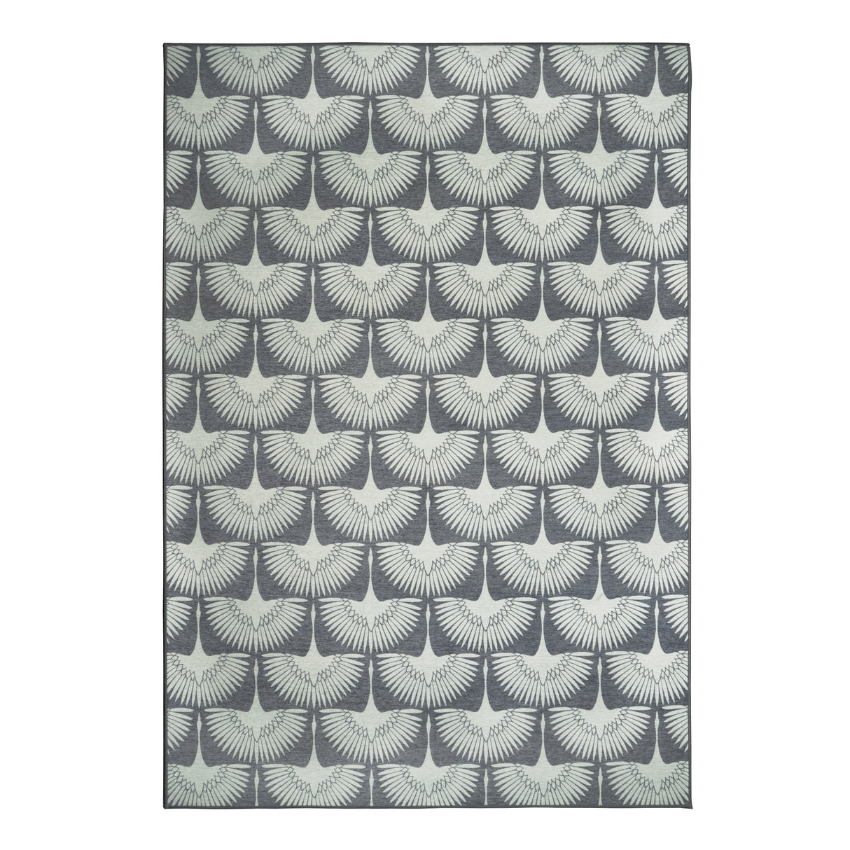 Flock Slate Grey Washable Rug