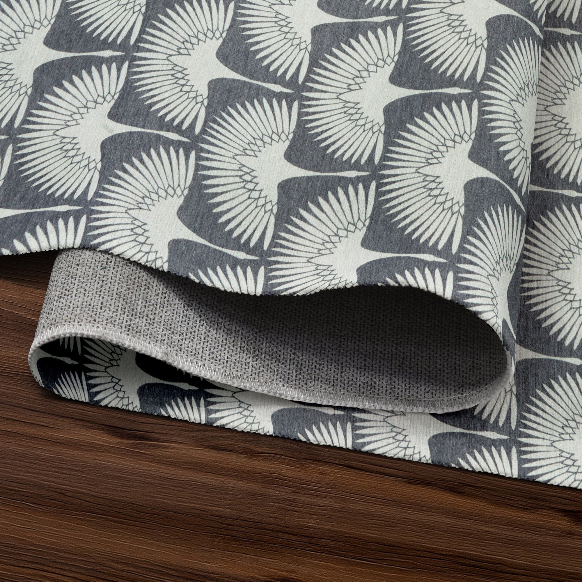Flock Slate Grey Washable Rug